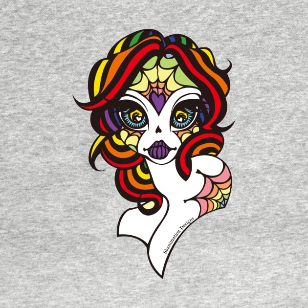 Rainbow Sugar Skull by Shanimation